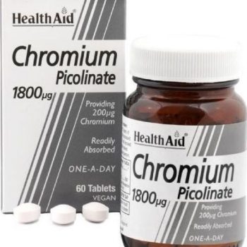 Health Aid Chromium Picolinate 1800μg, 60 Tabs2