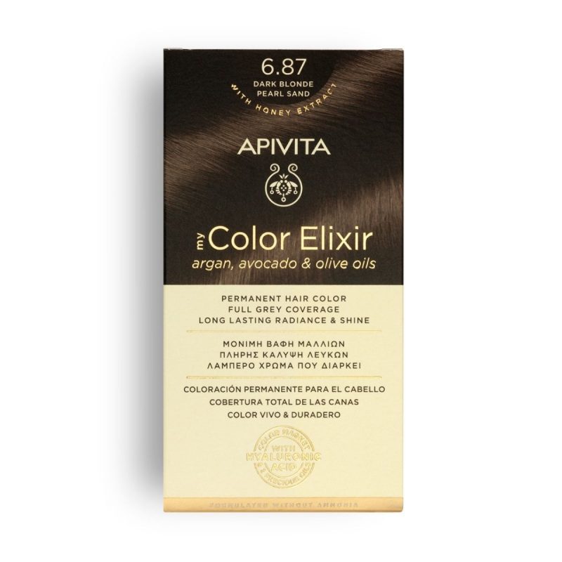 La vita pharmacy georgia constantinou limassol Cyprus product Apivita My Color Elixir 6.87 Dark Blonde Pearl Sand Permanent Hair Color 50ml
