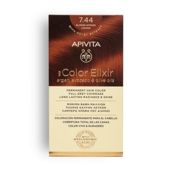 La vita pharmacy georgia constantinou limassol Cyprus product Apivita My Color Elixir 7.44 Blonde Intense Copper Permanent Hair Color 50ml