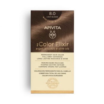La vita pharmacy georgia constantinou limassol Cyprus product Apivita My Color Elixir 8.0 Light Blonde Permanent Hair Color 50ml