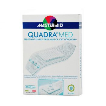 La vita pharmacy georgia constantinou limassol Cyprus product Master Aid Quadra Med, Soft Non-Woven Plaster Strips 86x39mm